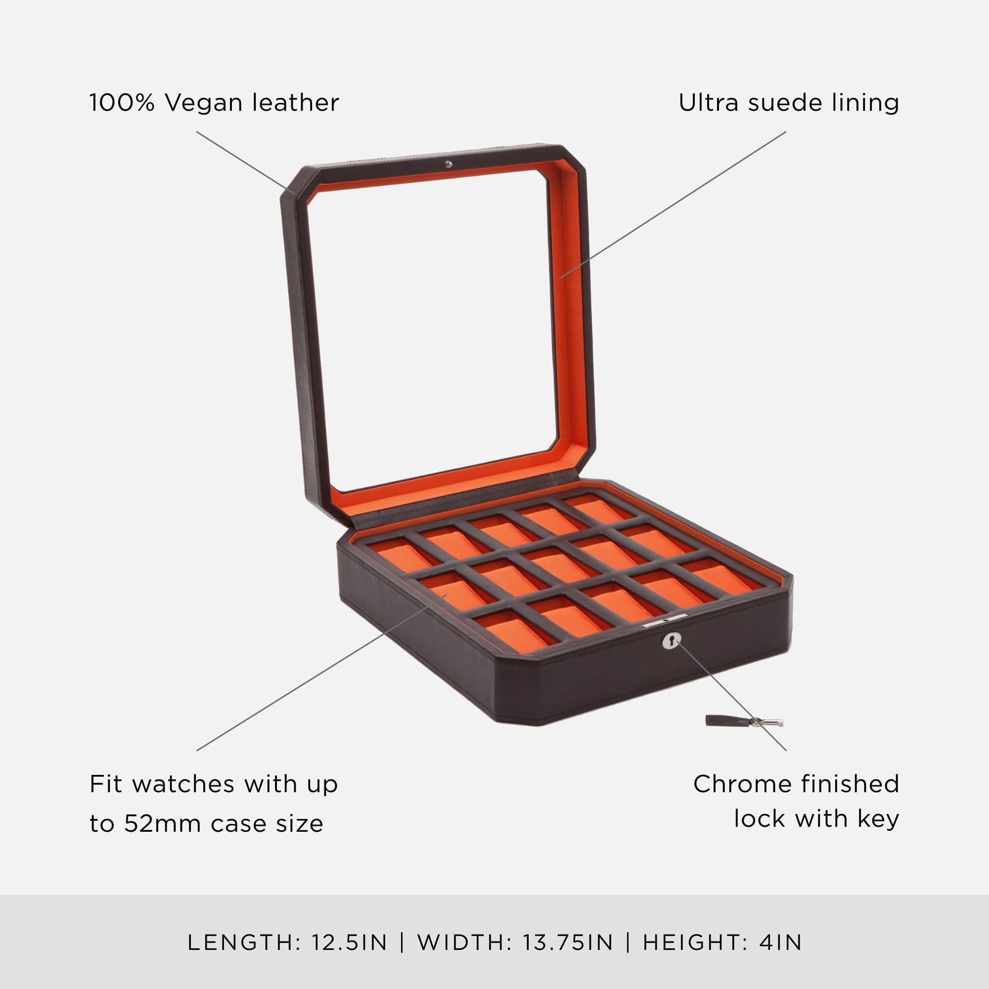 Amazon.com: WOLF Windsor 15-Piece Watch Box, Brown/Orange